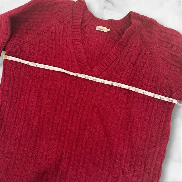 Faherty Aria Sweater, Burgundy Knit, 70% Baby Alpaca 7%Wool, Made In Peru Sz XL - Picture 3 of 7